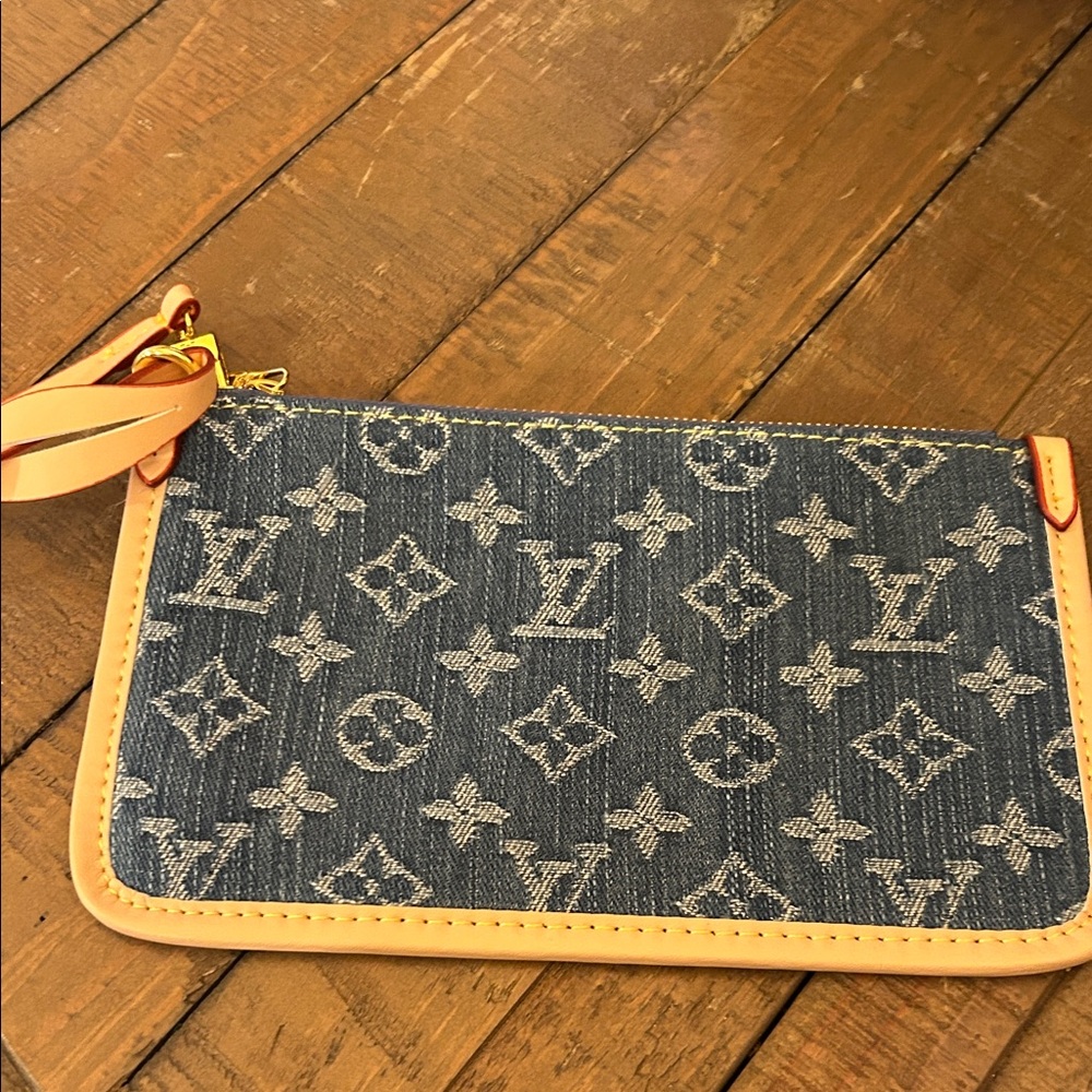 Louis Vuitton Blue Denim Monogram Pouch